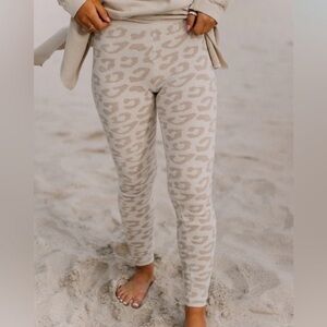 Barefoot Dreams Leggings CozyChic Ultra Lite Leopard Cream-Stone Loungewear Cozy
